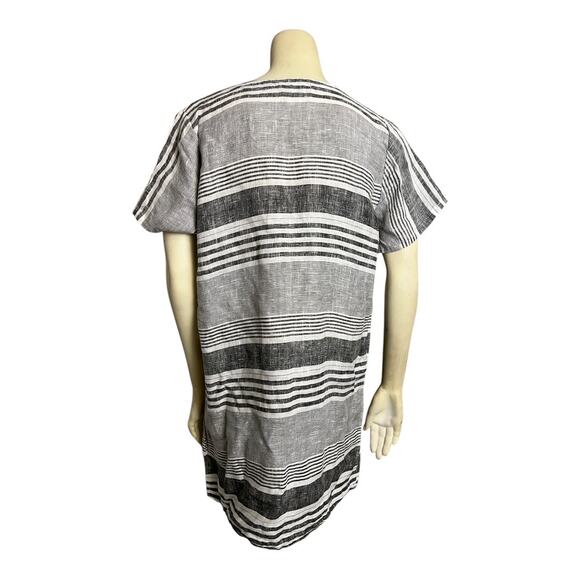 Striped Linen Dress Stella Martini Italy Mini Short Beach Cruise Nautical Breton - Picture 7 of 8